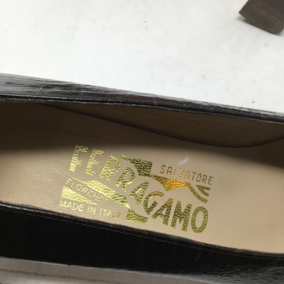 Salvatore Ferragamo Women Shoes Sz Us 8 Brown Heel - Picture 6 of 8